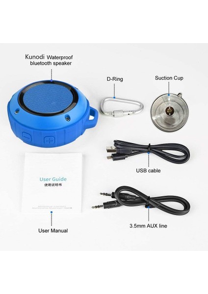 Dış Mekan Su Geçirmez Bluetooth Hoparlör, Subwoofer'lı Kablosuz Taşınabilir Mini Duş Seyahat Hoparlörü, Gelişmiş Bas, Spor, Havuz, Plaj, Yürüyüş, Kamp Için Dahili Mikrofon (Yurt Dışından)