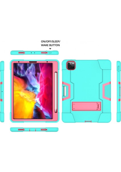 iPad Pro 11 2020 Için, iPad Pro 11 2020 Için Hibrit Ağır Hizmet Üç Katmanlı Tam Gövde Darbeye Dayanıklı Sağlam Kılıf ve Standlı 11 Inç (Yeşil) (Yurt Dışından) fırsatları