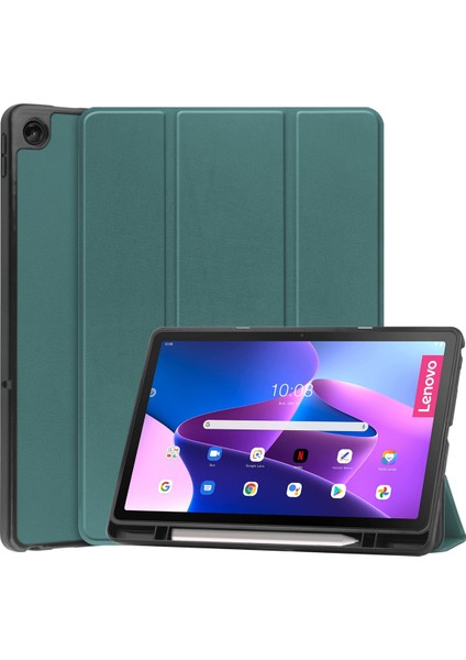 Uyumlu Lenovo Tab M10 Plus Tablet Kılıfı Için 10.6" Ince Üç Katlı Stand Akıllı Kapak, Çoklu Görünüm Standı Yumuşak Kılıflı Folyo Kapak Otomatik Uyku/uyanma Koruması Koyu Yeşil (Yurt Dışından)