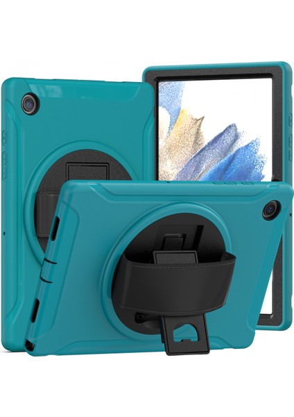 Samsung Tab A8 10.5 Inç Koruyucu Kapak X200/X205 Üç Geçirmez Tablet Her Şey Dahil Döner Koruyucu Kapak Mavi Için Uygun (Yurt Dışından)