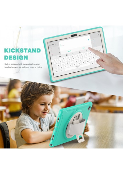 Samsung Tab A8 10.5 Inç Koruyucu Kapak X200/X205 Üç Geçirmez Tablet Her Şey Dahil Döner Koruyucu Kapak Mavi Için Uygun (Yurt Dışından) fiyatları