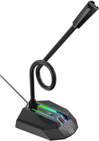 Saytay Bilgisayar Mikrofonu Rgb Parlak Bükülebilir USB Mikrofon Sürücüsü Ücretsiz Sesli Sohbet Video Konferans Mikrofonu ST-001 (Yurt Dışından)