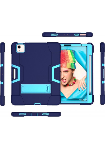 iPad Air 4 10.9" 2020 Için Kılıf, Çocuk Dostu Ağır Hizmet Darbeye Dayanıklı Sağlam Kılıf ve 2020'DE Çıkan Apple iPad Air 4 10.9" (Lacivert+Mavi) Için Yerleşik Kalemlik Standlı (Yurt Dışından) fırsatları