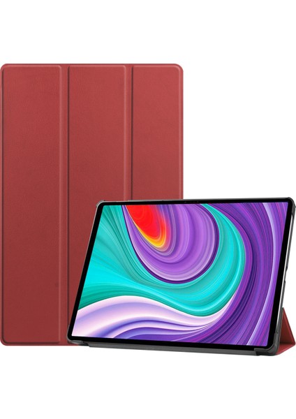 Lenovo Tab P11 Pro Case 11.5" 2020 (TB-J706F ), Lenovo Tab P11 Pro 11.5" Tablet Için Ince Hafif Akıllı Kapak Üçe Katlama Braketi Folio Sert Kılıf 2020'DE Çıktı - Bordo (Yurt Dışından)