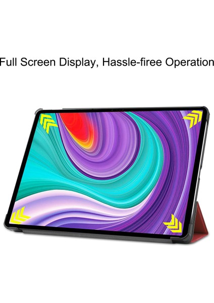 Lenovo Tab P11 Pro Case 11.5" 2020 (TB-J706F ), Lenovo Tab P11 Pro 11.5" Tablet Için Ince Hafif Akıllı Kapak Üçe Katlama Braketi Folio Sert Kılıf 2020'DE Çıktı - Bordo (Yurt Dışından)