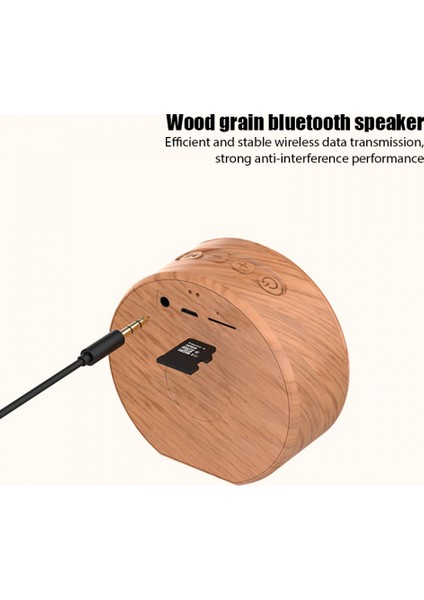 Dış Mekan Yeni A60 Kablosuz Hoparlör Subwoofer Akıllı Ses Ahşap Tahıl Bluetooth Hoparlör Dahili Yüksek Çözünürlüklü Mikrofon (Beyaz) (Yurt Dışından)