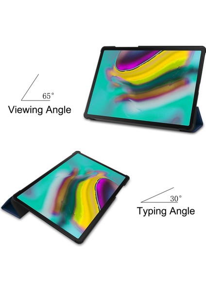 Galaxy Tab S5E Kılıf Için, Samsung Galaxy Tab S5E SM-T720 Için Otomatik Uyku/uyandırma Fonksiyonlu Akıllı Telefon Kılıfı Üç Katlı Stand Ince ve Hafif; SM-T725 Koyu Mavi (Yurt Dışından) modelleri