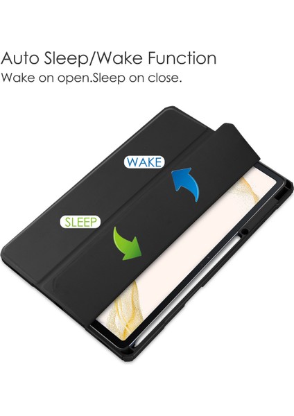 Samsung Galaxy Tab S8+ 12.4 2022 (SM-X800/X806) / Tab S7 Fe 12.4-Inch 2021 / Tab S7 Plus 12.4 2020 Için S Pen Standlı, Otomatik Uyandırmalı Şeffaf Tablet Arkası, Siyah (Yurt Dışından) fırsatları