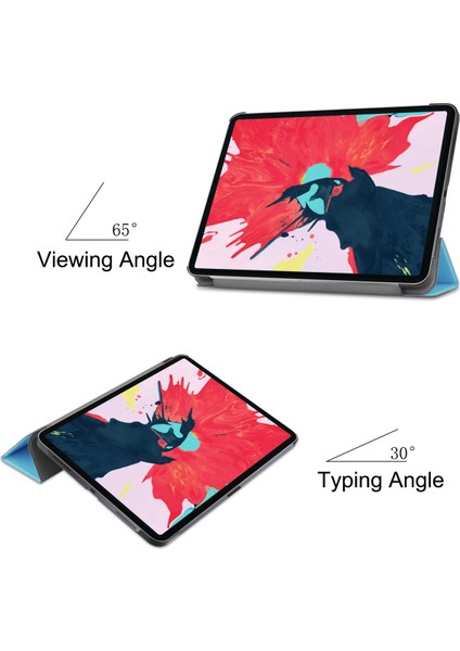 2020 iPad Pro 11" (2. Nesil) Için, Ince Deri Kılıf, Otomatik Uyandırma/uyku - Mavi (Yurt Dışından) fırsatları