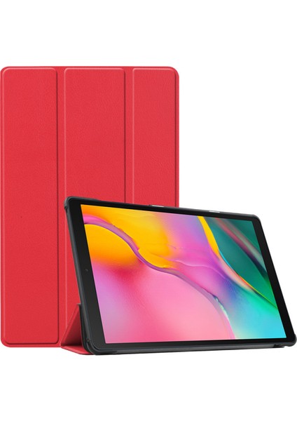 10.4" (SM-T500 T505) Için Koruyucu Standlı Kılıf Hard Case Cover For 10.4" Samsung Tab A7 Tablet 2020 - Kırmızı (Yurt Dışından)