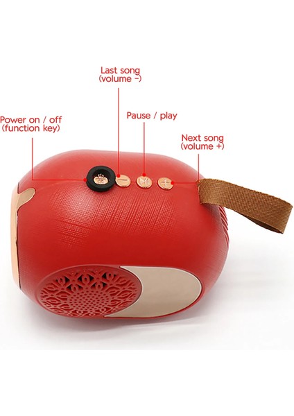 Taşınabilir Kablosuz Bluetooth Hoparlör Taşınabilir Mini Kart Ses Renkli Işık Hoparlör 360 Derece Stereo Çevresel Ses Hoparlörü (Kırmızı) (Yurt Dışından) fırsatları
