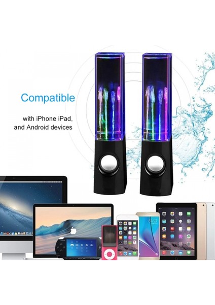 LED Dans Su Çeşmesi Gösterisi Müzikli Işık Bilgisayar Hoparlörleri Dizüstü Pc iPhone Mp3 Telefon Gadget Aksesuarları (Yurt Dışından)