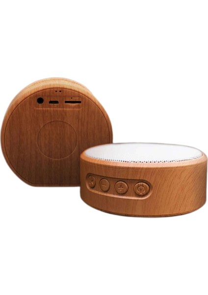 Dış Mekan Yeni A60 Kablosuz Hoparlör Subwoofer Akıllı Ses Ahşap Tahıl Bluetooth Hoparlör Dahili Yüksek Çözünürlüklü Mikrofon (Beyaz) (Yurt Dışından)