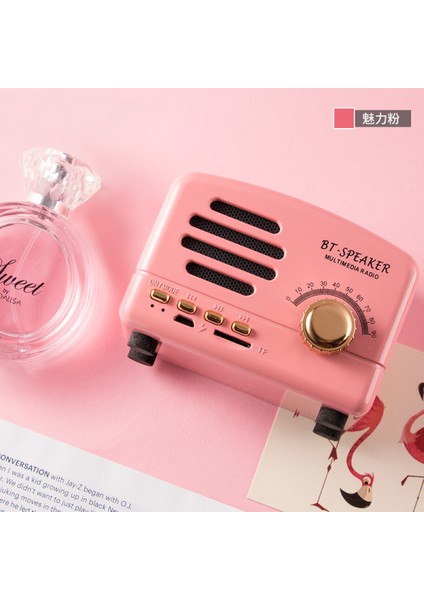 Kablosuz Stereo Retro Hoparlörler, Güçlü Sesli Taşınabilir Bluetooth Vintage Hoparlörler, Eller Serbest Aramalar, Tf Kart, Mutfak Yatak Odası Partisi Dış Mekan (Yurt Dışından)
