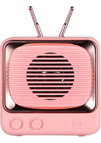 Pembe Retro Taşınabilir Kablosuz Bluetooth Hoparlör Yaratıcı Hediye Sevimli Tv Mini Bluetooth Hoparlör (Yurt Dışından)