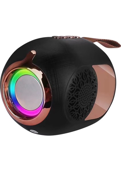 Taşınabilir Kablosuz Bluetooth Hoparlör Taşınabilir Mini Kart Ses Renkli Işık Hoparlör 360 Derece Stereo Surround Ses Hoparlörü (Yurt Dışından)