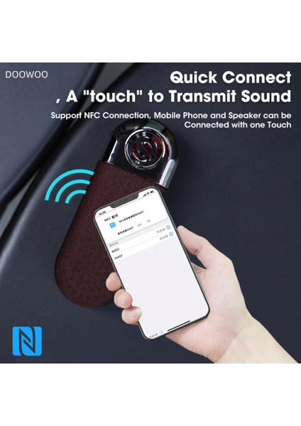 Bluetooth 5.0 Hoparlör 5W Taşınabilir Hoparlör Kırmızı Nfc, Manyetik, Mikro Sd Kart, Çalar Saat Fonksiyonlu Masaüstü Mini Hoparlör (Yurt Dışından)