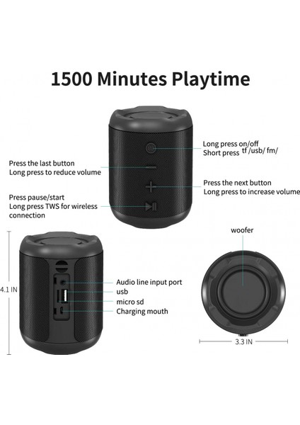 Bluetooth Hoparlör, Taşınabilir Hoparlör, Blue Tooth Hoparlör 5.0, Dış Mekan, Su Geçirmez, Kablosuz Hoparlör, Çift Eşleştirme, Yüksek Stereo Ses, Gümbürdeyen Bas, 25 Saat Çalma (Yurt Dışından) fiyatları