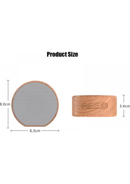 Dış Mekan Yeni A60 Kablosuz Hoparlör Subwoofer Akıllı Ses Ahşap Tahıl Bluetooth Hoparlör Dahili Yüksek Çözünürlüklü Mikrofon (Siyah) (Yurt Dışından)