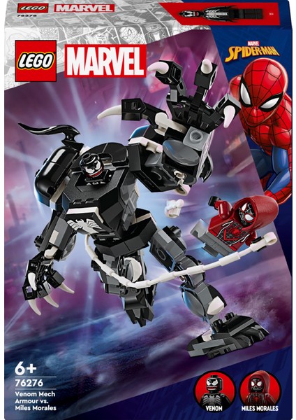 ® Marvel Venom Robot Zırhı Miles Morales'e Karşı 76276 - 6 Yaş ve Üzeri Süper Kahraman Seven Çocuklar için İnşa Edilebilen Yaratıcı Oyuncak Yapım Seti (134 parça)