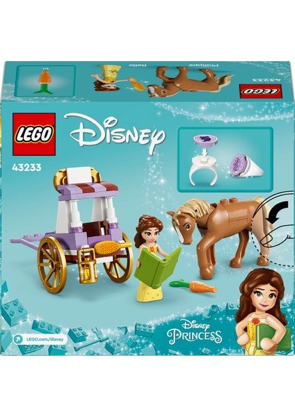 LEGO® | Disney Princess Belle'in Hikaye Zamanı At Arabası 43233 -  5 Yaş ve Üzeri Kız ve Erkek Çocuklar için Yaratıcı Oyuncak Yapım Seti (62 Parça)