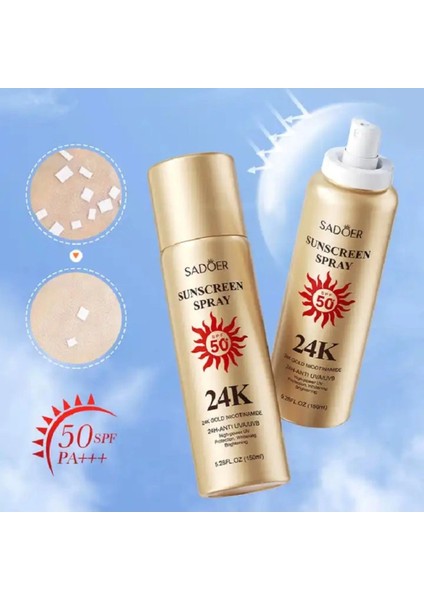 24K Altın Nikotinamid 50+ Spf Güneş Koruyucu Sprey (150 Ml)