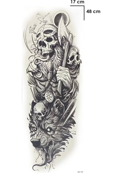 Geçici Azrail Kol Dövme Tattoo