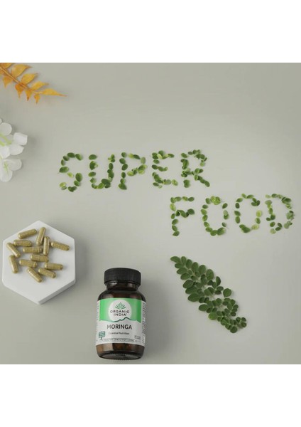 Moringa Kapsül-Saf Bitki Proteini-Süper Gıda Takviyesi 350 mg, 60 Kapsül