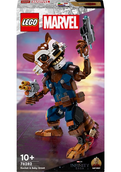 ® Marvel Rocket ve Bebek Groot 76282 - 10 Yaş & Üzeri Süper Kahraman Seven Çocuklar için Oyuncak Yapım Seti (566 Parça)