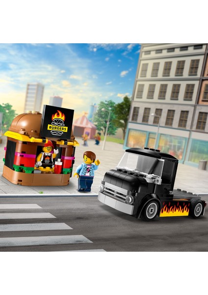 ® City Hamburger Kamyonu 60404 - 5 Yaş & Üzeri Çocuklar için Yaratıcı Oyuncak Yapım Seti (194 Parça)