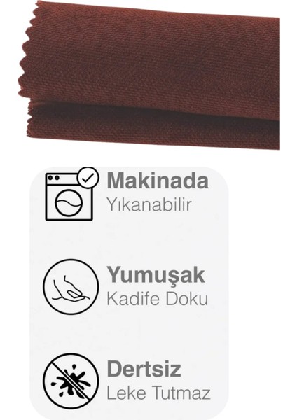 Ada Fon Perde Tek Kanat 1/3 Sık Pile 12486-Kiremit
