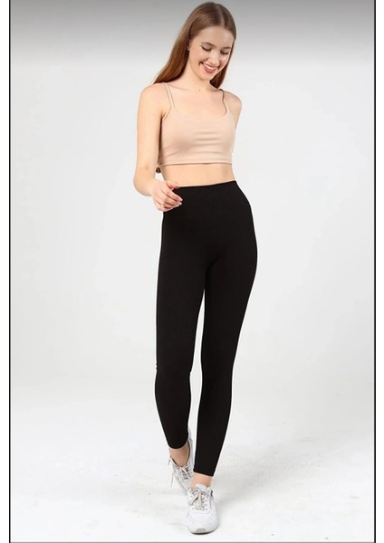 Fitilli Şardonlu, İçi Polarlı Yüksek Bel Toparlayıcı Tayt