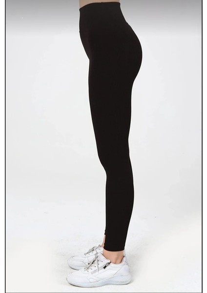 Fitilli Şardonlu, İçi Polarlı Yüksek Bel Toparlayıcı Tayt fırsatları