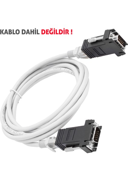 Powermaster VGA Extender RJ45 Cat5 Cat6 Cat7 Uzatıcı Çevirici Dönüştürücü