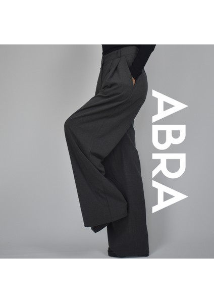 Kadın Antrasit Bol Paça Pileli Pantolon fiyatları