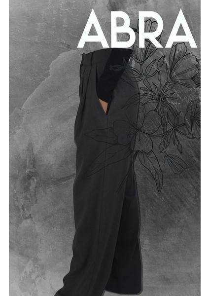 Kadın Antrasit Bol Paça Pileli Pantolon fırsatları