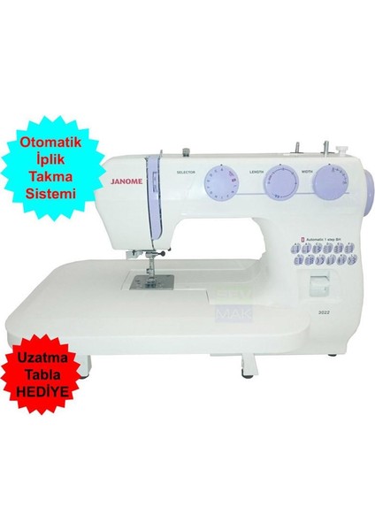 Janome 3022 Dikiş Makinesi (Uzatma Tabla Hediyeli)