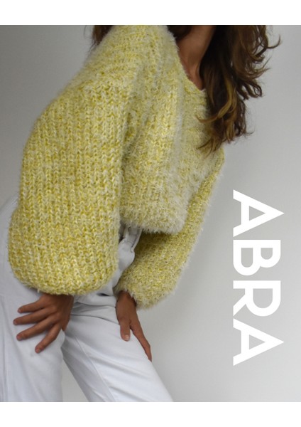 Kadın Limon Bisiklet Yaka Triko Kazak