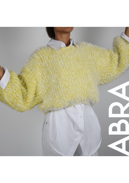 Kadın Limon Bisiklet Yaka Triko Kazak modelleri