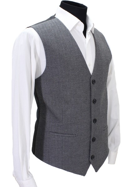 Erkek Yelek V Yaka Gri Balıksırtı 5-50460 fiyatları