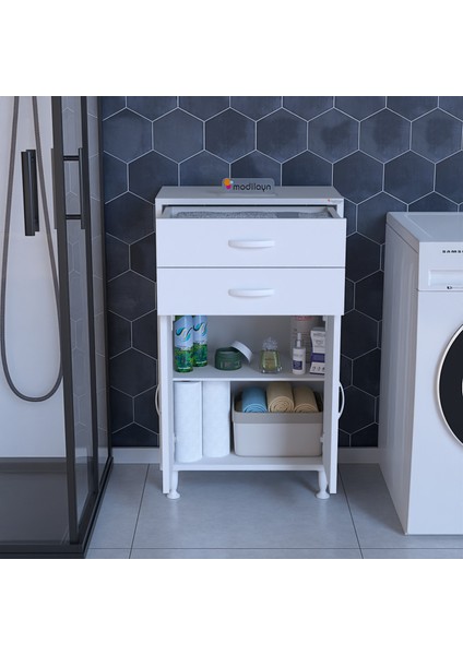 SOFT 55 x 99,5 x 32,5 cm Çift Çekmeceli Çok Amaçlı Banyo & Mutfak Dolabı