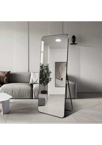 180X60 Siyah Dikdörtgen Boy Aynası