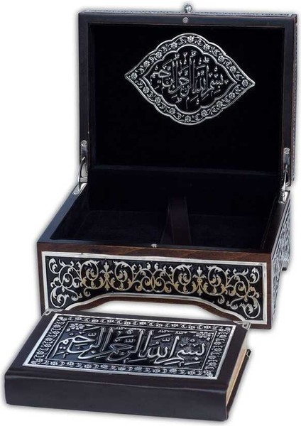 Kanat Sandıklı Siyah Kaplama Gümüş Kur'an-I Kerim (Çanta Boy) fiyatları