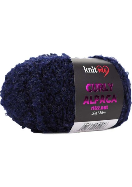 Knit Me Curly Alpaca KC18 Lacivert