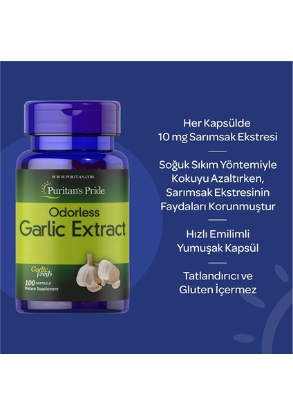 Odorless Garlic Extract 100 Kapsül