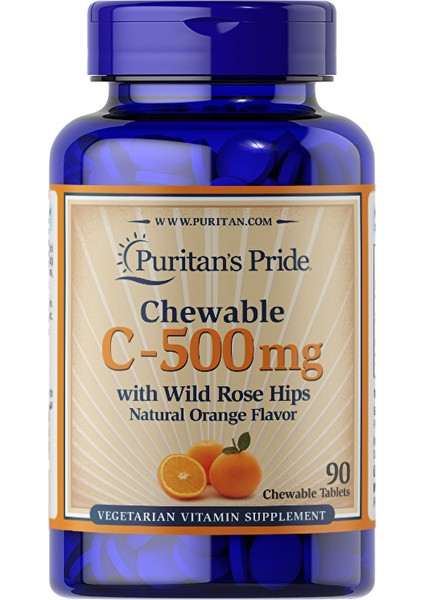 Vitamin C 500 Mg With Rose Hips 90 Çiğnenebilir Tablet