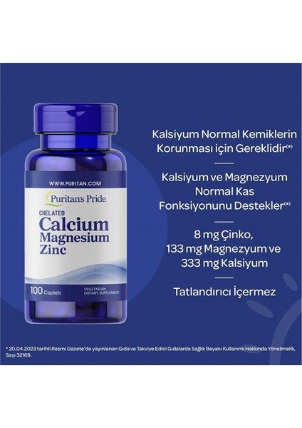 Calcium Magnesium Zinc 100 Tablet fiyatları