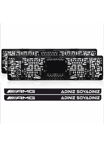 Amg Logolu Isimli Kişiye Özel Pleksi Takmatik Plakalık(Takım)