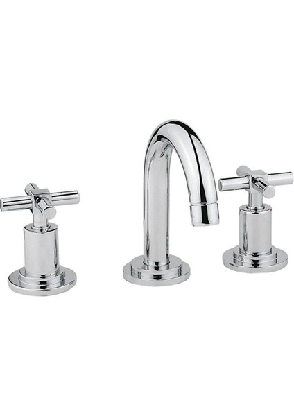 Juno A40861 Lavabo Bataryası, 3 Delikli Lavabolar Için, Krom