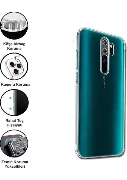 Xiaomi Redmi Note 8 Pro Kılıf Şeffaf Kamera Korumalı 1.5mm Yumuşak Silikon